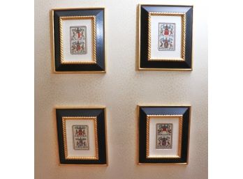 Group Of 4 British Heraldic Noble Crests In Great Frames With Gold Detail