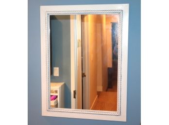 Wall Mirror In White Painted Frame With Rope Details