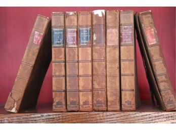 Group Of 8 Antique Leather Bound Miniature Books 1932, By Walter Black Inc. By Famous Authors