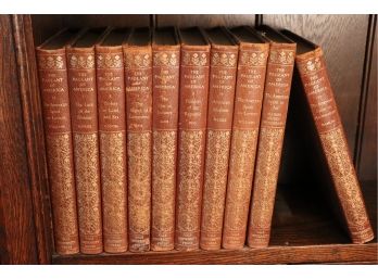 Ten Volume Antique Ltd Edition, 1929 Book Set Of Illustrated Leather-bound Books Of The Pageant Of America