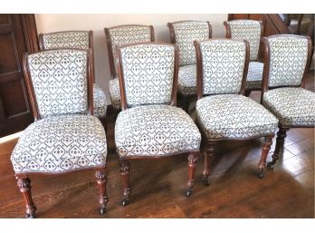 Fabulous Set Of 8 Antique English Dining Chairs Late Empire - Ca. 1880s