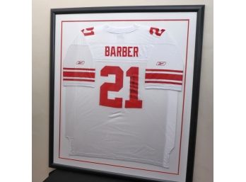 Signed Tiki Barber New York Giants Jersey In Professional Frame