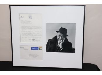 Self-photo Of Yousuf Karsh With Letter To Leroy VanDam & Karsh American Legends Book