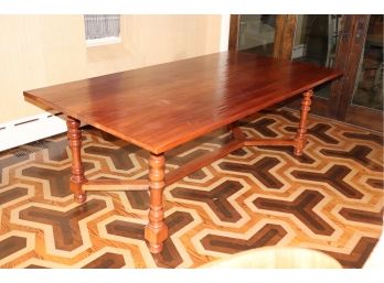 English Farm Dining Table With Carved Legs Perfect For Entertaining