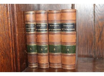 Four Volume Antique Leather Bound Set In French Memoirs De Montpensier