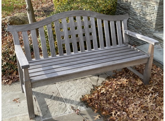 Quality Teakwood Outdoor Bench By Smith & Hawken