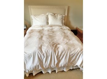 Full-Size Upholstered Headboard With Frame & Quality Shifman Mattress With Down Comforter From Bloomingdale's