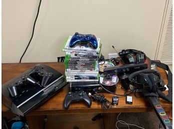 Assorted Collection Of Video Games Systems- Xbox 360 & Ps3 With Assorted Accessories