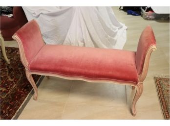 Pink Fabric French Provincial Bench