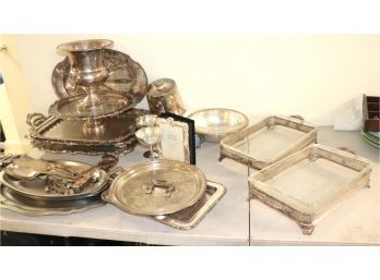 Large Lot Of Assorted Silver Plate