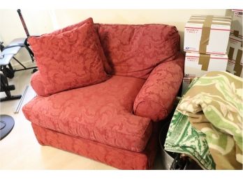 Large Red Cushioned Sofa Chair