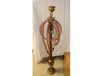54' Tall Brass And Wood Hookah From Israel