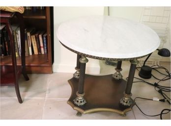 Marble Top Table With Column Legs