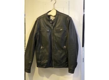 Men's Leather Motorcycle Jacket Size Medium By Lucky Brand