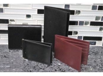 4 Unused Leather Wallets From Italy & Other Includes Ralph Lauren Wallet With A Change Purse
