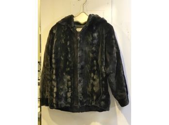 Sheared Mink Fur Jacket With Detachable Hood By Barbatsuly Bros Fine Furs Size 14