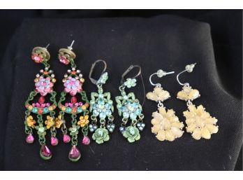 Pretty Collection Of Fun Colored Dangle Earrings