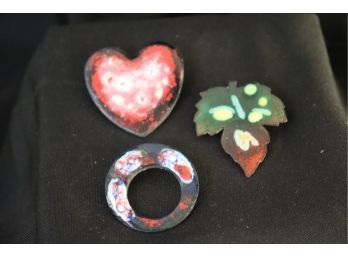 Collection Of 3 Vintage Enameled Pins