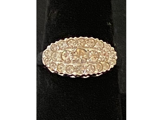 Sterling Silver Faux Diamond Ladies Ring Size 9 A Real Sparkler