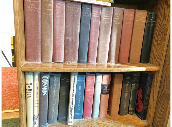Collection Of Vintage Books Titles Include The Great Explorers, Songs Of The Sea, Cosmos, Years Of Wrath