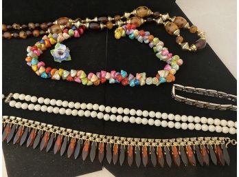 Assortment Of Four Fun Vintage Costume Necklaces
