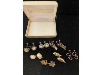 Assortment Of 7 Pairs Of Screwback And Clipon Earrings
