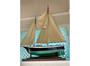 Midnight Cocoa Large Wood Boat Sail Ship Model Approx. 45 Inches X 48 Inches