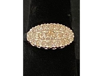 Sterling Silver Faux Diamond Ladies Ring Size 9 A Real Sparkler