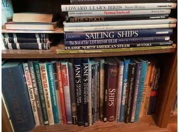 Collection Of Books Titles Includes Sailing Ships, Jane's Fighting Ships, World Aircraft Encyclopedia & Mor
