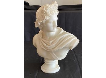 Pretty Carved Vintage Marble Bust Sculpture Of Apollo
