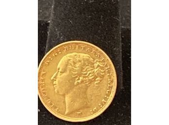 22k Gold Queen Victoria British Sovereign Coin Dated 1883