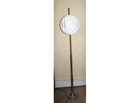 Retro Cool Floor Lamp With Plastic Sphere Grid Shade