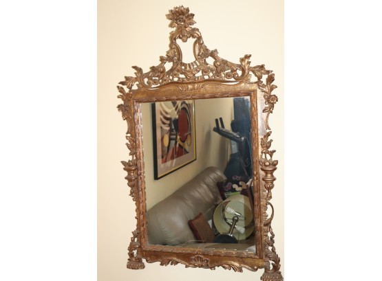 Italian Style 19th Century Rococo Gilded Wood & Gesso Wall Mirror