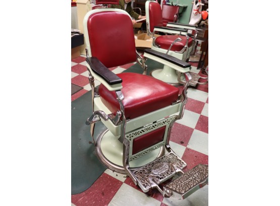 Restored Antique Barber Shop Chair By Koken Barber Supply St Louis USA
