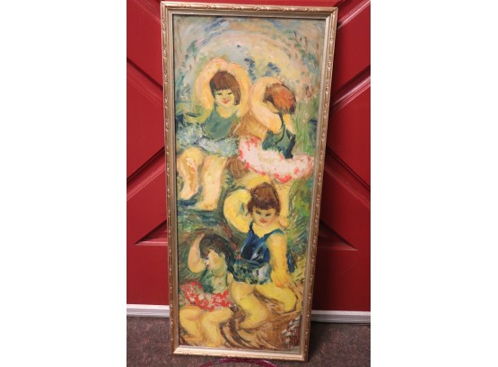 Original Painting Of 4 Children Dancing Ballet By Anna Smith