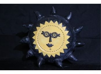 Vintage Sun Face Ceramic Sculpture