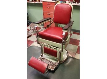 Restored Antique Barber Shop Chair By Koken Barber Supply St Louis USA