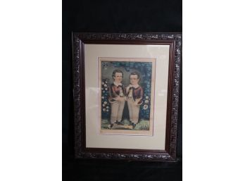 Antique 19th Century Print Of Little Brothers