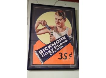 Framed Bickmore Easy-Shave Advertising Display