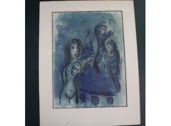 Chagall Print With Mat  Rachel & The Spies Of Yericho