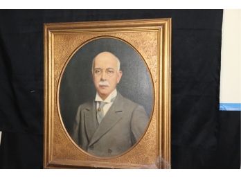 Oil On Canvas Portrait Of Henry G Atha In Gold Frame
