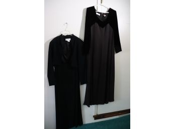 Pair Of Long Black Dressy Dresses By Jones NY & Dana Buchman  Womens Size 12 & 14