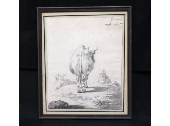 Signed Original Pencil & Ink Drawing Of A Nature Scene