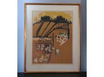 Signed & Numbered Lithograph In Gilded Frame