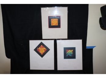3 Fabulous Embossed Pieces Of Artwork  Signed & Numbered