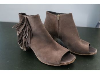 Pair Of Womens Suede Peek A Boo Toe Bootie From Kenneth Cole  Never Worn