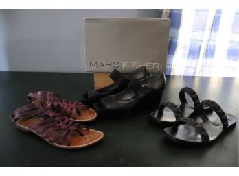3 Pairs Of Womens Sandals And Shoes In Size 8.5  Sam Edelman, Stuart Weitzman & More