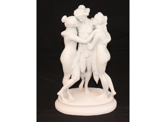 The 3 Graces White Bisque Porcelain Sculpture