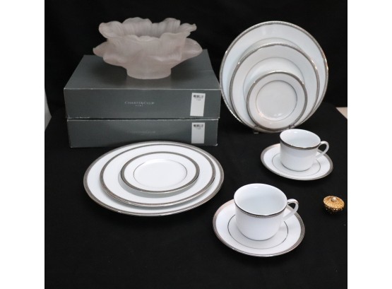 2 Never Used 5 Piece Place Settings - Grand Buffet Classic With Platinum Rim