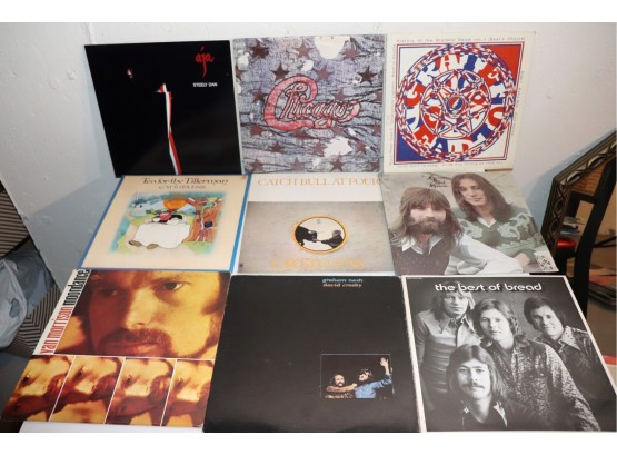 9 Assorted Vintage Vinyl Rock Records  Grateful Dead, Cat Stevens, Van Morrison & More